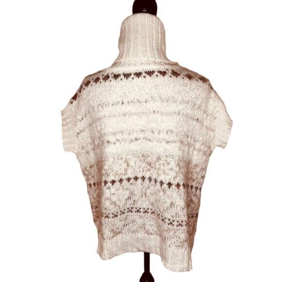 FREE PEOPLE Women Cottagecore Lagenlook Fair Isle Cowl Neck Soft Knit Sweater XS - Picture 4 of 11